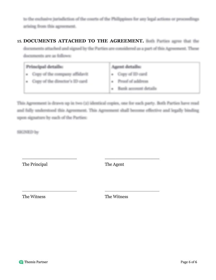 Agency agreement Philippines 6