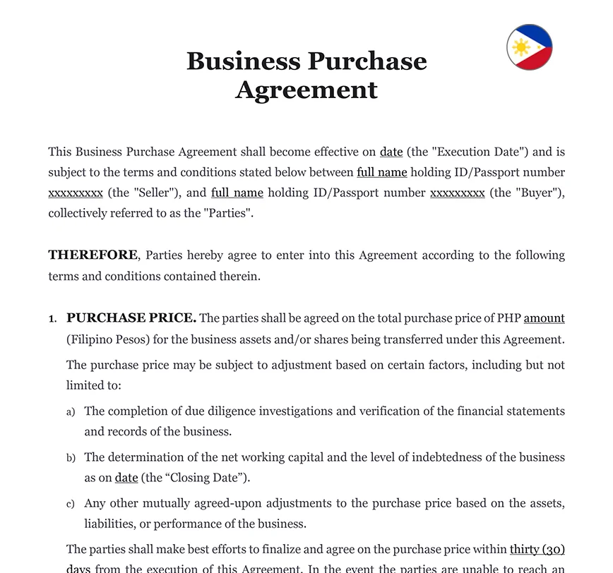 Business Purchase Agreement