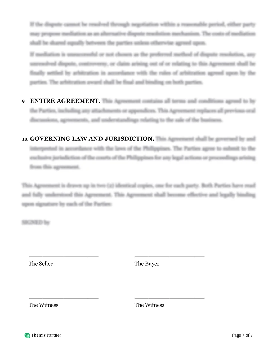 Business purchase agreement Philippines 7