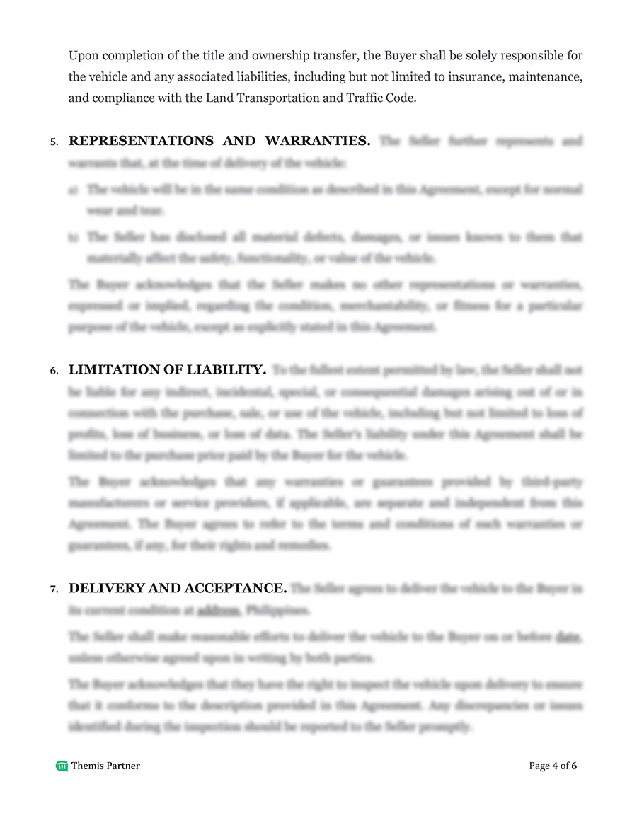 Car purchase agreement Philippines 4