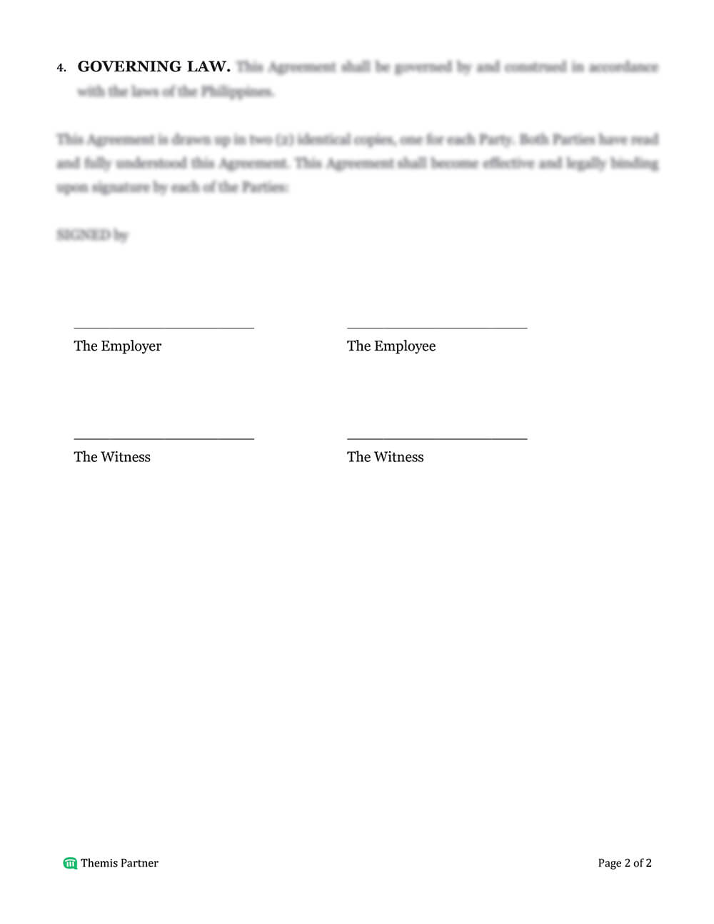 Employee confidentiality agreement template 2