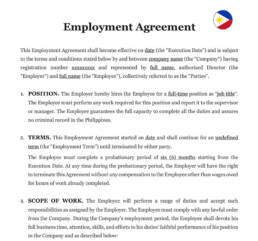 Employment contract Philippines