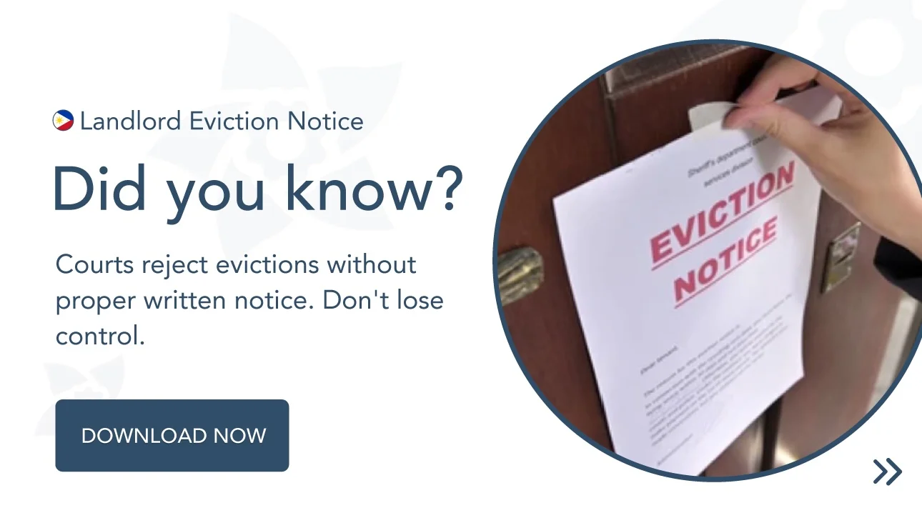 Eviction notice letter alerting Philippines