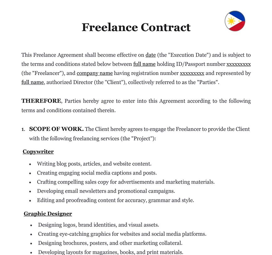 Freelance contract Philippines