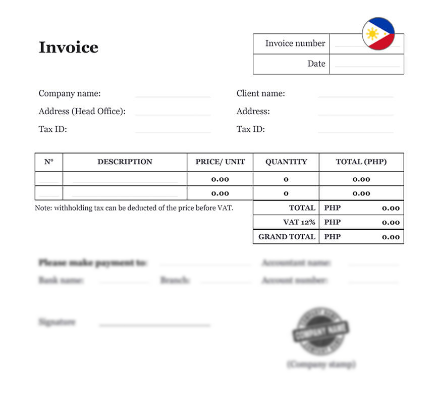 Invoice form Philippines
