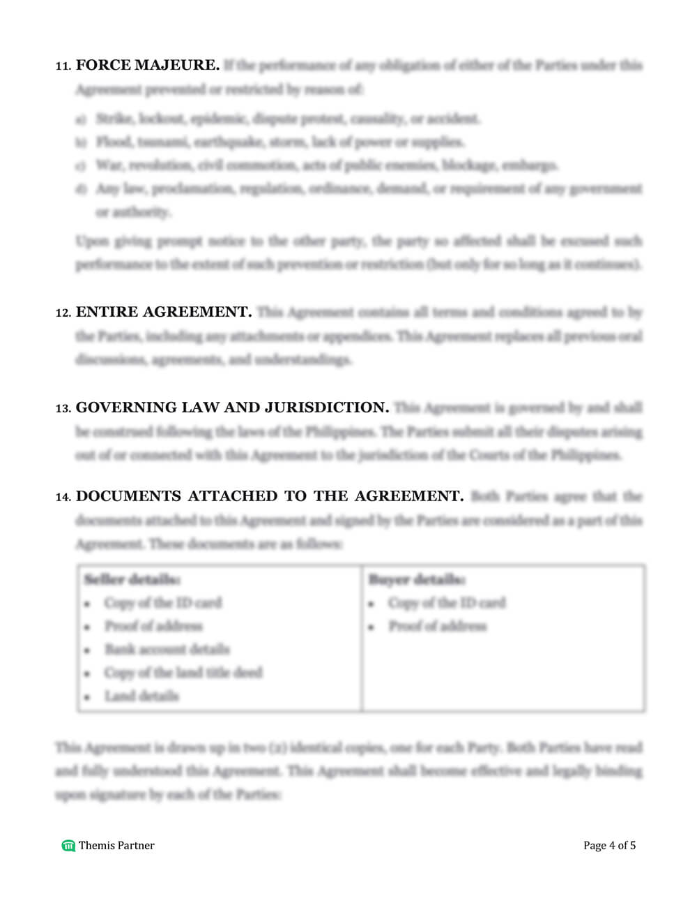 Land purchase agreement template 4