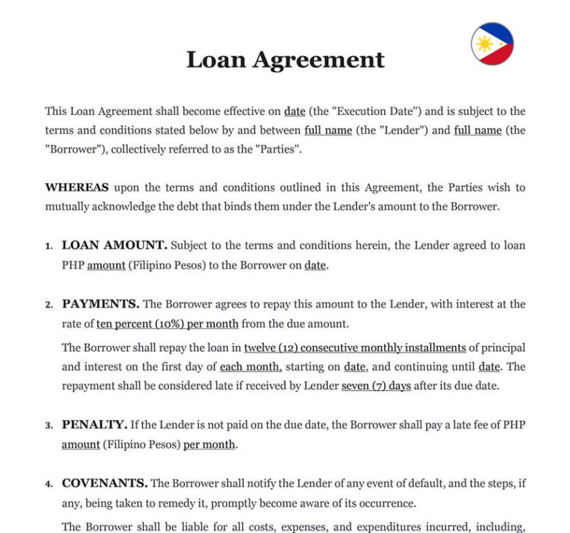 debt payment agreement template