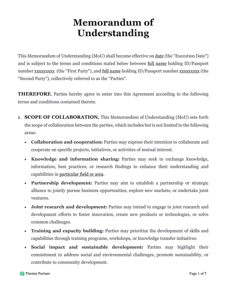 Memorandum of understanding Philippines 1