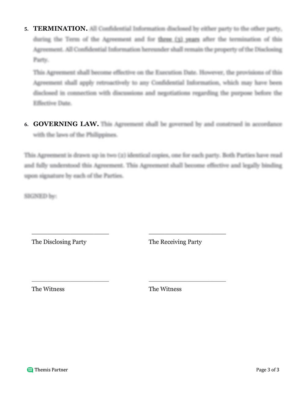 Non-disclosure agreement template 3