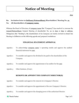 Notice of meeting template