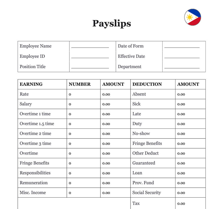 Sample Payslip Excel Format In The Philippines Prin - almuhja.com