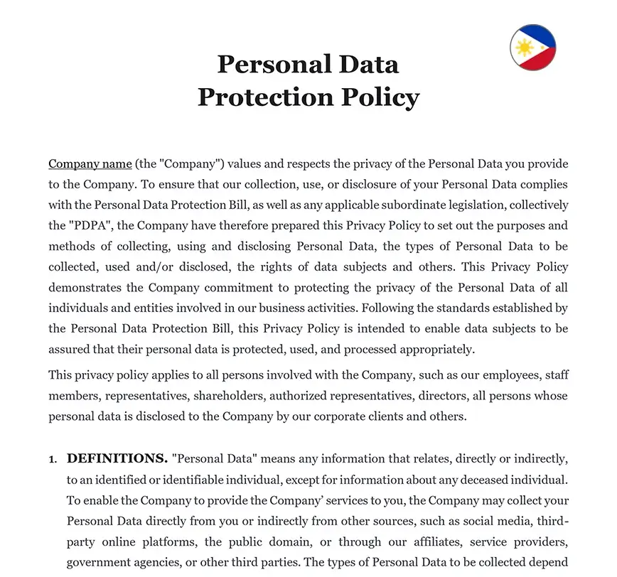 Personal data protection Philippines