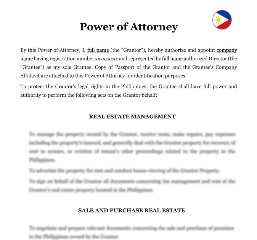 Power of attorney Philippines