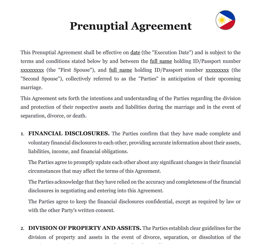 Prenuptial agreement Philippines