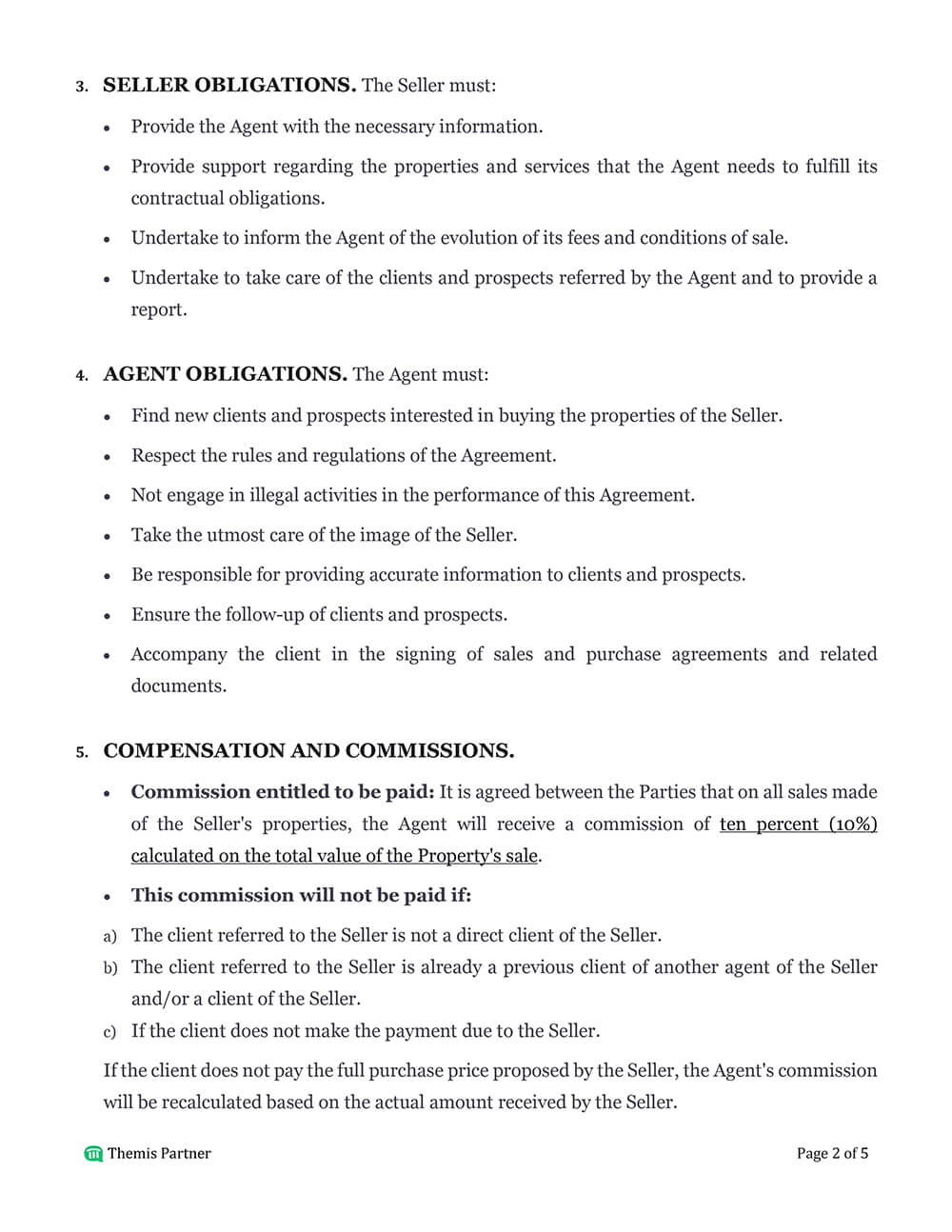 Real estate agent agreement template 2