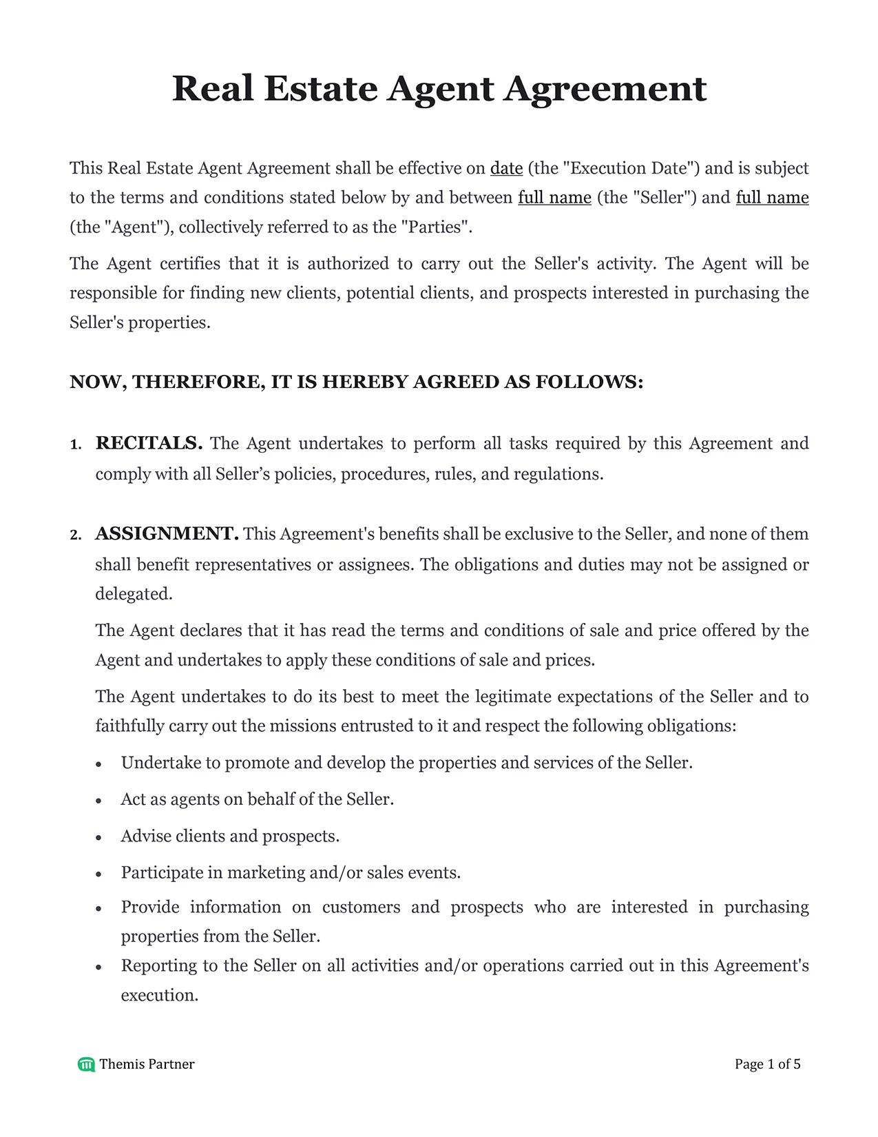 Real estate agent agreement Philippines 1