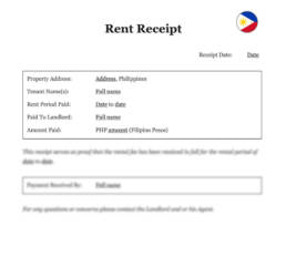 Rent Receipt Form in Philippines | Download Word Template (.doc)