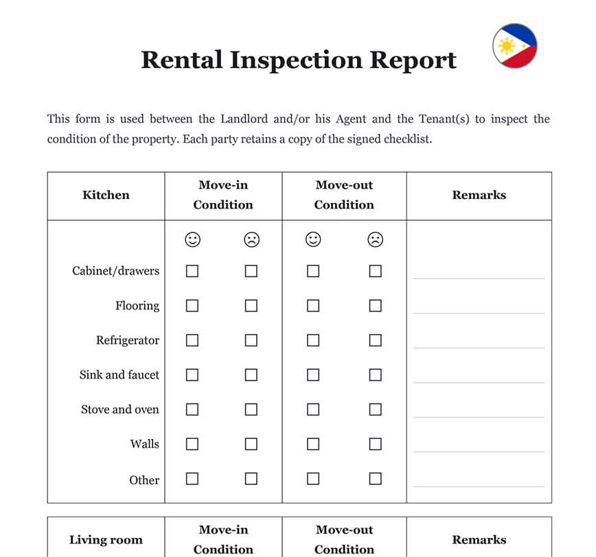 Rental inspection report Philippines