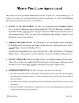 Share purchase agreement template