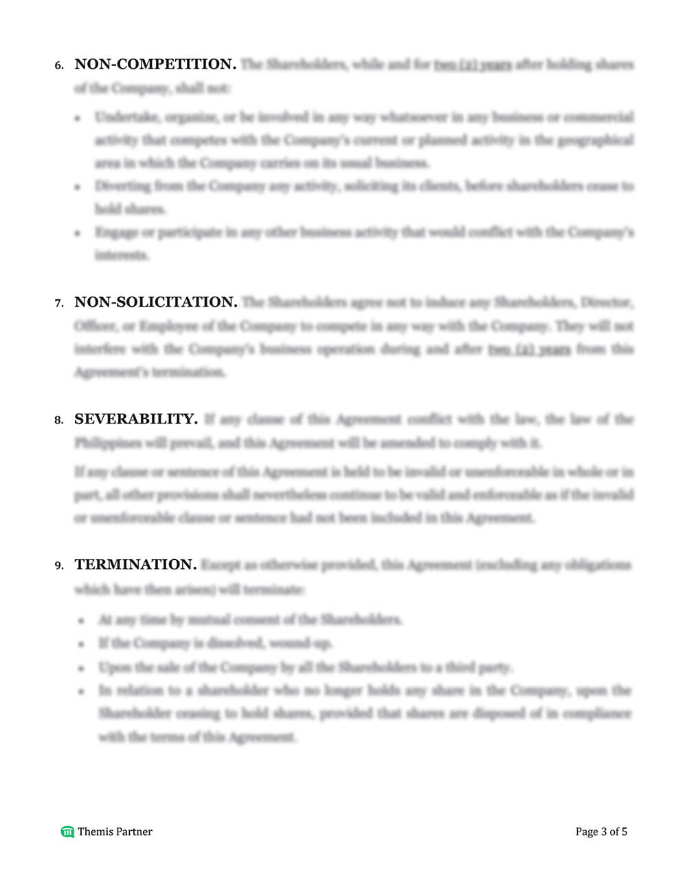 Shareholders agreement template 3
