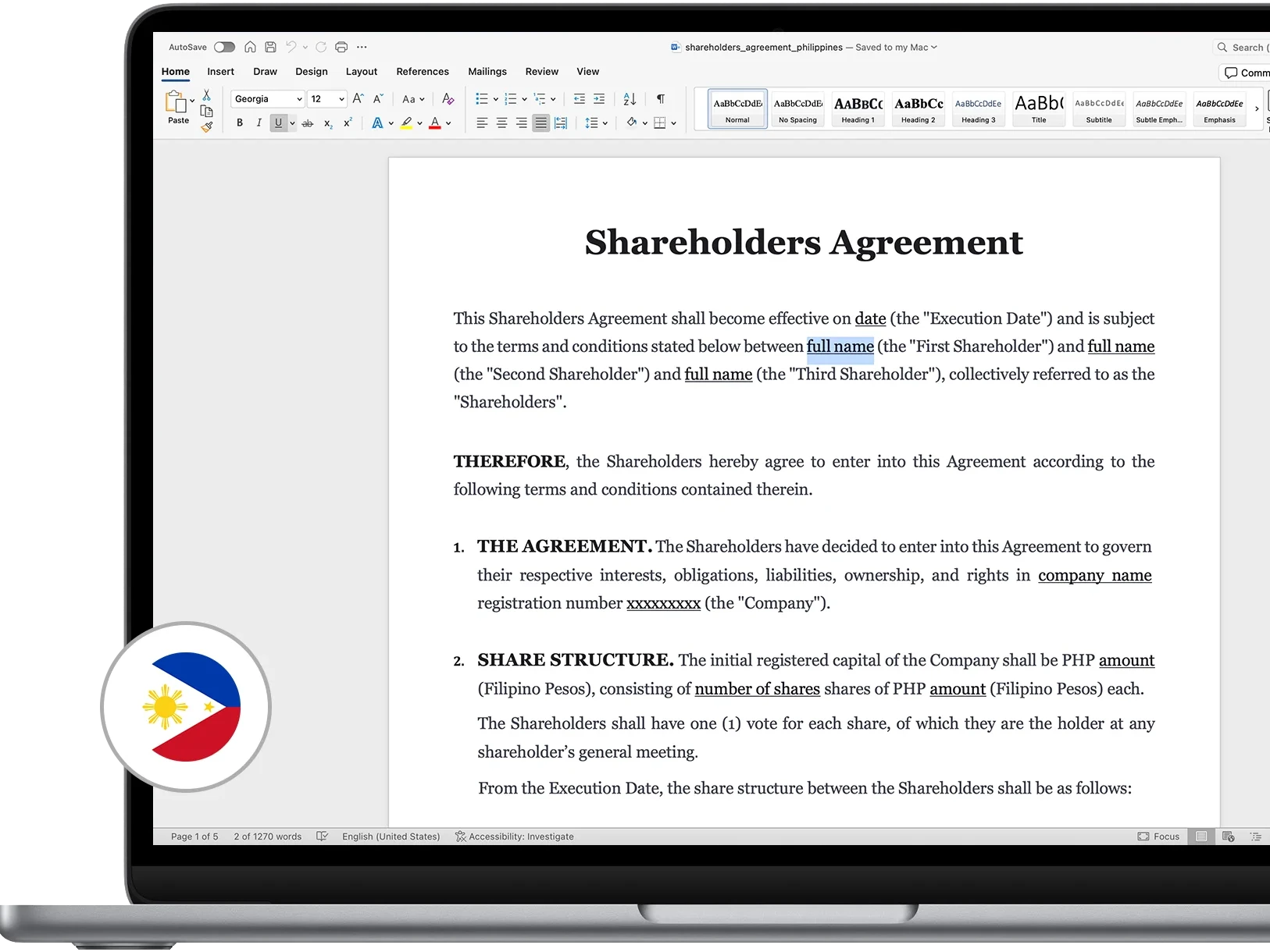 Startup document templates Philippines