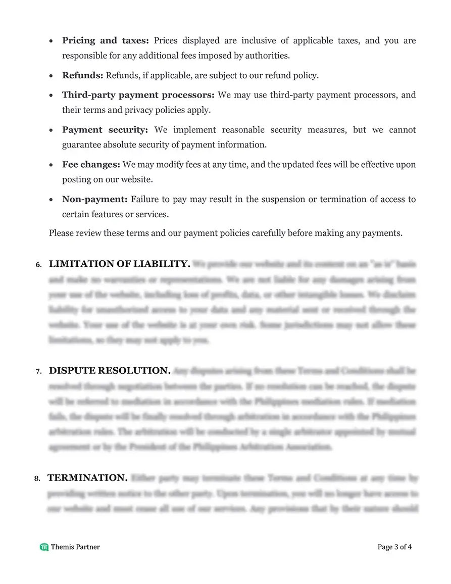 Terms and conditions Philippines 3